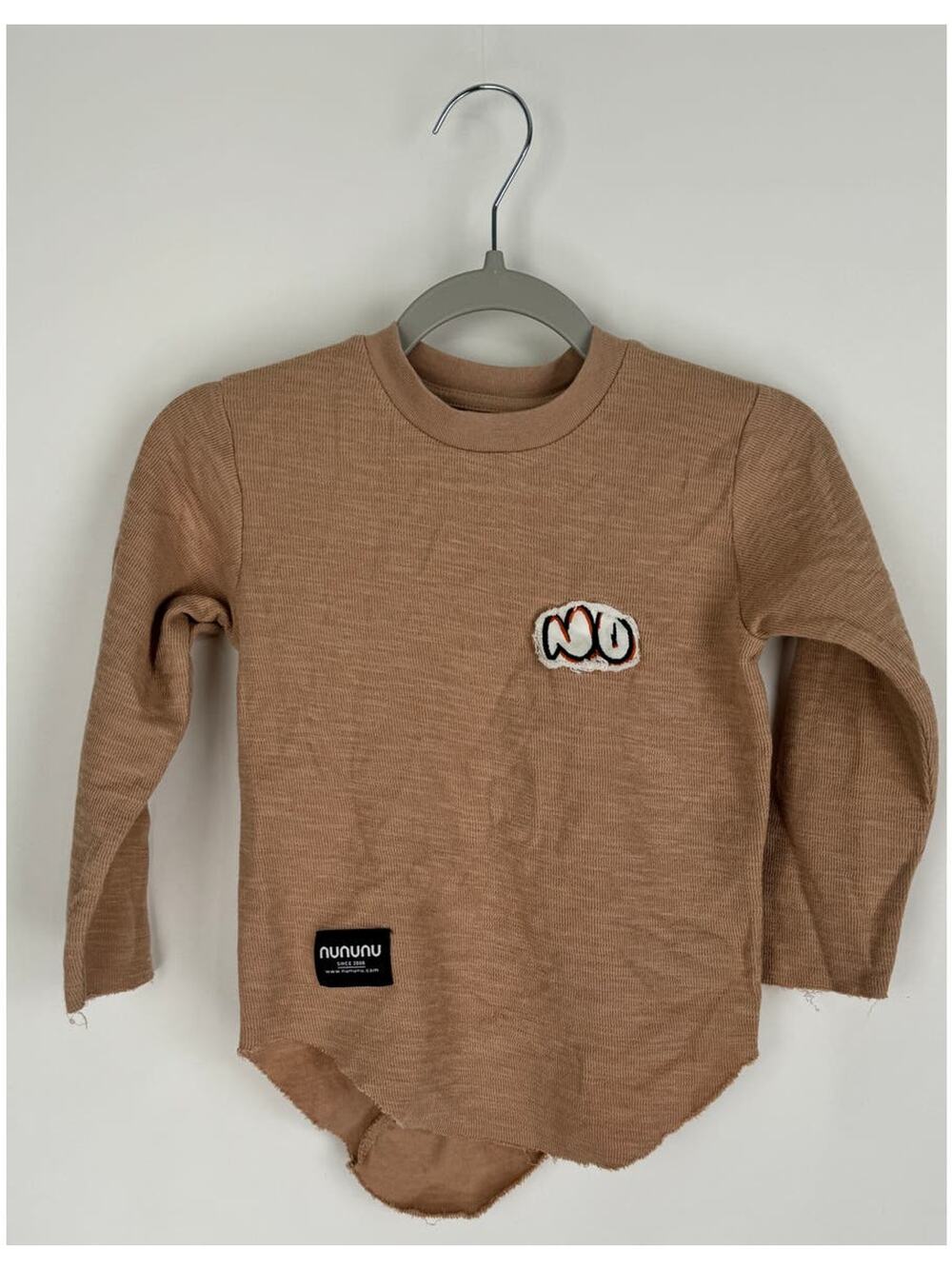 Nununu Extreme Bubbly Shirt Coffee Unisex Baby 18 - 24M Slub Cotton Long Sleeve